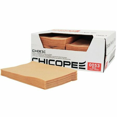 CHICOPEE 0053 Chix SC 13'' x 21'' Red Medium-Duty Foodservice Towel - 100/Case, 100PK 2480053